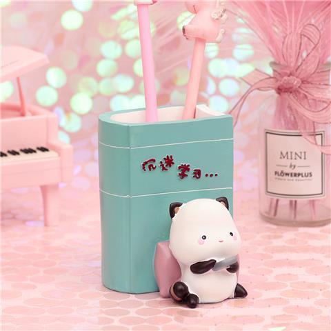 新款图笔筒桌面装饰品笔插树脂工艺品摆件学生礼品生日礼物